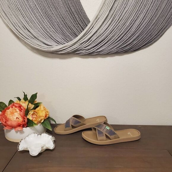 Sanuk Flip Flops Sz 9 - Picture 3 of 6